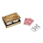 Playing Cards in Elm Wood Box
