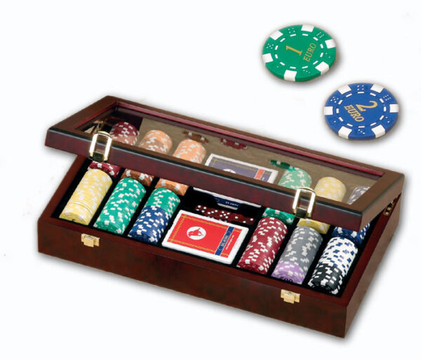 Dal Negro wooden glass 300 Wooden Box with Glass Top with 300 clay Chips by Dal Negro - Image 1