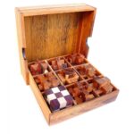 9 in 1 Puzzle set in wooden Box