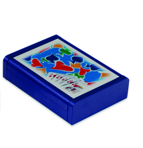 Blue Illustrated box with 2 decks of Playing Cards ⋆ The Mind Games ⋆ ...