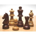 Chessmen Staunton 6 Boxwood/Acacia. 93mm