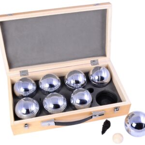 Boules/ Pétanque set 8 balls in a wooden case  251206