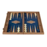 Walnut Backgammon with blue Oak (BKO1) 7107