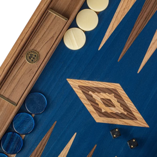Walnut Backgammon with blue Oak (BKO1) 7107 - Image 3