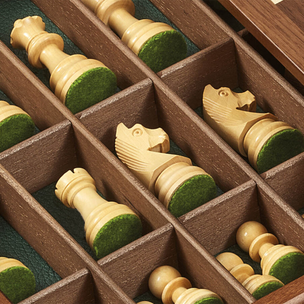 804548 2 Chess set made of Walnut wood by Dal Negro Italy 804548 - Image 4