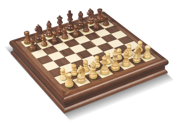 804548 Chess set made of Walnut wood by Dal Negro Italy 804548 - Image 2