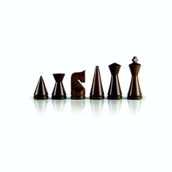 skoura WOODEN CHESSMEN IN BROWN & IVORY - King's Height 7.6cm F40 - Image 2