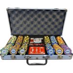 Poker Chip Set Monte Carlo 300, Cash Game - Premium in Silver color case
