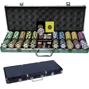 Poker Chip Set Aces 500 - Premium in Black color Case