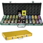 Poker Chip Set Monte Carlo 500 - Premium in Gold color Case, Cash Game
