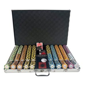 Poker Chip Set Monte Carlo 1000 - Premium in Silver color Case, Cash Game