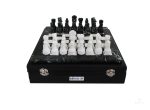 Black and white marble chess set 1007