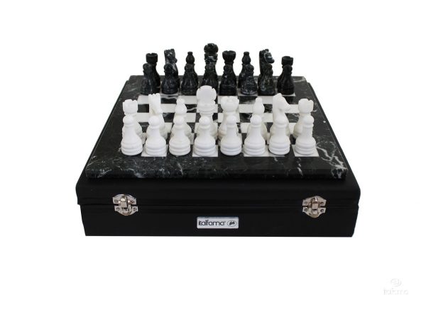 1007 1 Black and white marble chess set 1007 - Image 1