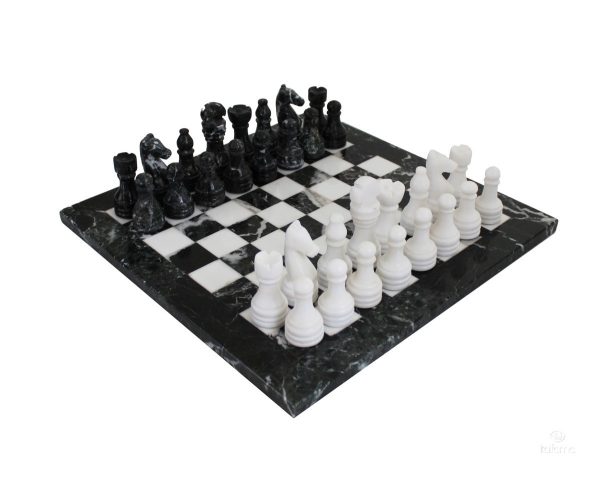 1007 3 Black and white marble chess set 1007 - Image 3