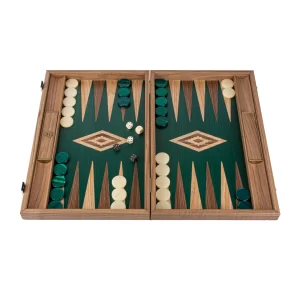 Walnut Backgammon with Green Oak BKY1