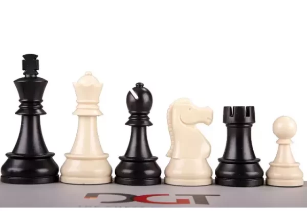 Chessmen Plastic 93mm Black/White DGT HCA28 - Image 2