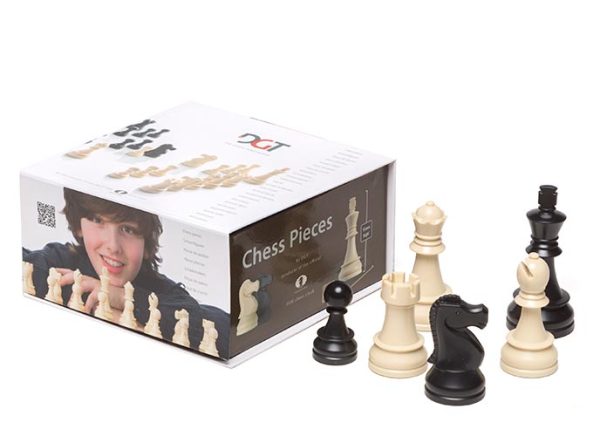Chessmen Plastic 93mm Black/White DGT HCA28 - Image 1