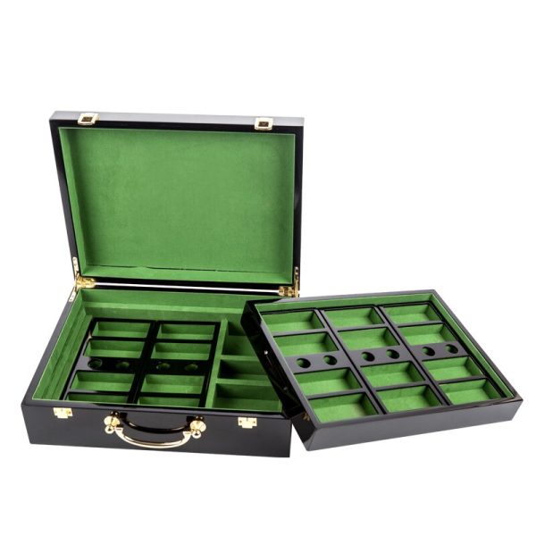 gloss box 500 3 Monte Carlo tournament 500 chips in a wooden gloss case - Image 4