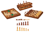 MAGNETIC FOLDING BACKGAMMON CHECKERS CHESS 003343