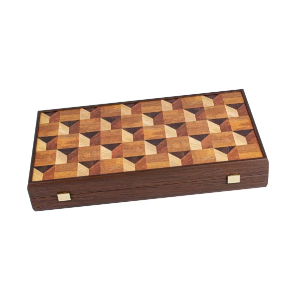 TXL1GWM 1 Handcrafted GEOMETRICAL WOOD MOTIF Backgammon - TXL1GWM - Image 2