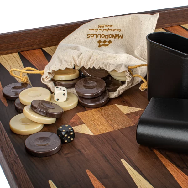 TXL1GWM 2 Handcrafted GEOMETRICAL WOOD MOTIF Backgammon - TXL1GWM - Image 3