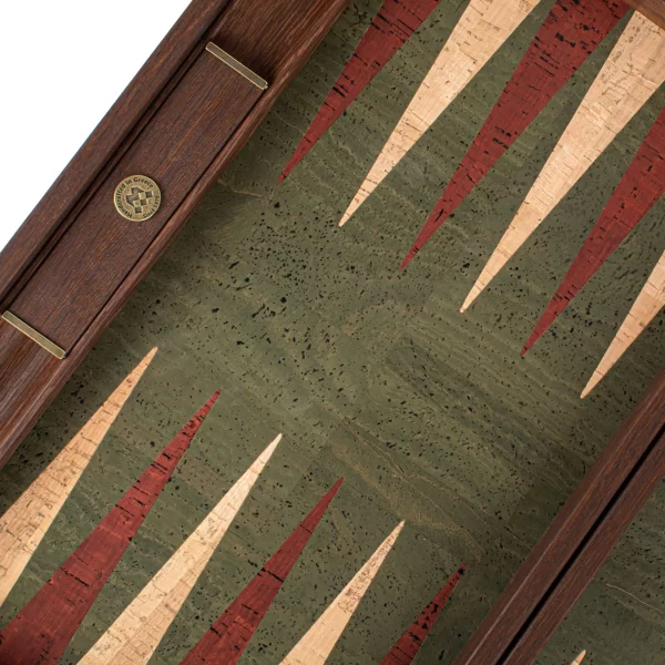 GREEN NATURAL CORK Backgammon (with oak wood checkers) BFF1GRE - Image 3