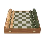 Bauhaus Style Green & White Chess Set - 40x40cm with 8.5cm King Chessmen SD50GRE