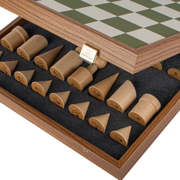 Bauhaus Style Green & White Chess Set - 40x40cm with 8.5cm King Chessmen SD50GRE - Image 3