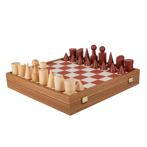 Bauhaus Style Terracotta & White Chess Set - 40x40cm with 8.5cm King Chessmen SD50TER - Image 2