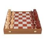 Bauhaus Style Terracotta & White Chess Set - 40x40cm with 8.5cm King Chessmen SD50TER