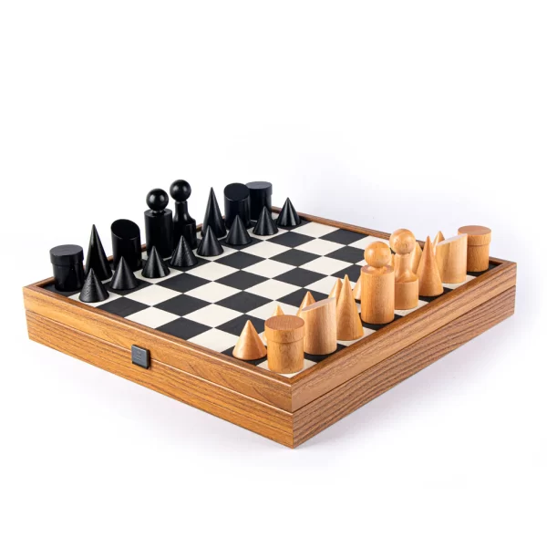 Bauhaus Style Black & White Chess Set - 40x40cm with 8.5cm King Chessmen SD50BLA - Image 2