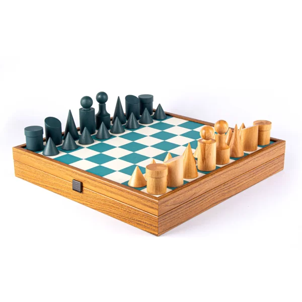 Bauhaus Style Turquoise Chess Set - 40x40cm with 8.5cm King Chessmen SD50TIR - Image 2