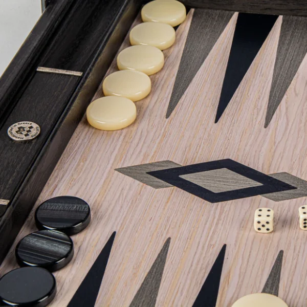 Premium Handcrafted Grid Wood Illusion Backgammon Set B3D1GRI - Image 5