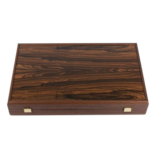 Premium Handcrafted Ziricote Bookmatch Backgammon Set - Thermo Oak, Walnut & Oak Points  BZZ1 - Image 2