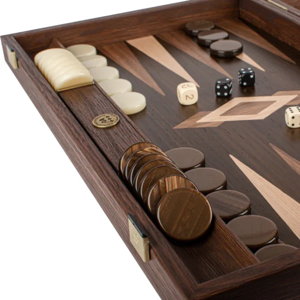 Premium Handcrafted Ziricote Bookmatch Backgammon Set - Thermo Oak, Walnut & Oak Points  BZZ1 - Image 5