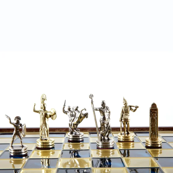 Handcrafted GREEK MYTHOLOGY CHESS SET SK4BLU - Image 2