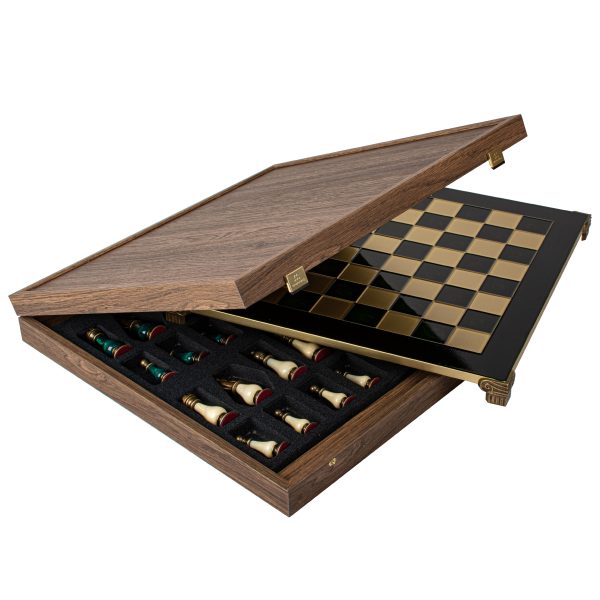 Handcrafted Classic Metal Staunton Chess Set with Pearl Elements, Black & White (Large) S60AGRE - Image 12