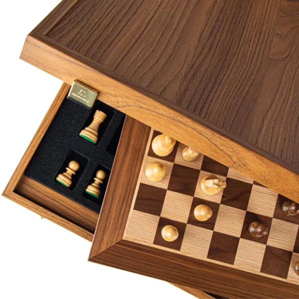 SW43B40K_10 Walnut Chess Set - 40x40cm with Staunton Chessmen (8.5cm King) - Image 5