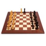 Deluxe Mahogany Board with Ferrer Pieces Chess Set  FERS1030