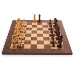 Deluxe Walnut Board with Acacia Ferrer Pieces Chess Set FERS1070