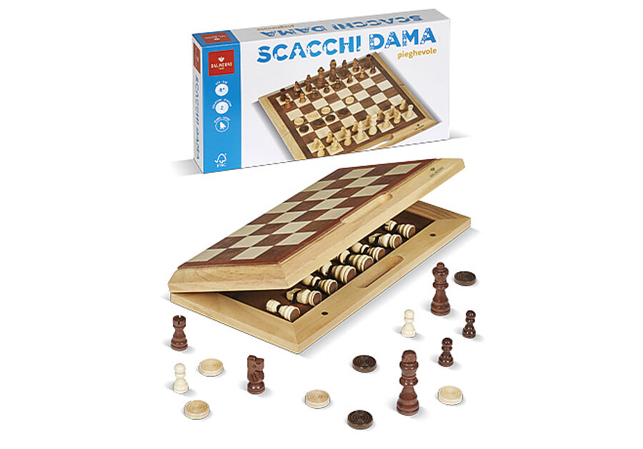 dal-negro-scacchi-dama-pieghevole FOLDING CHESS & CHECKERS SET 053481 - Image 1